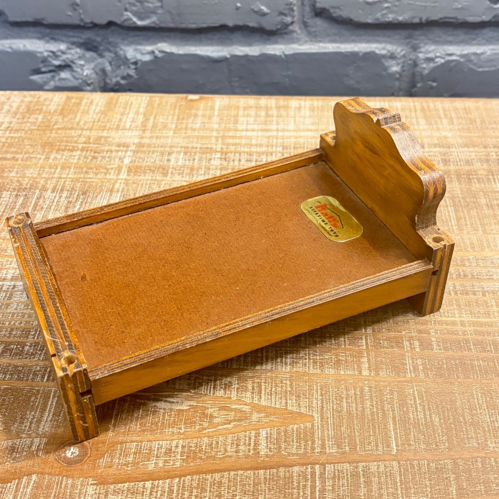 Vintage Halls Lifetime Toys Wooden Dollhouse Bed Miniature Furniture Tennessee